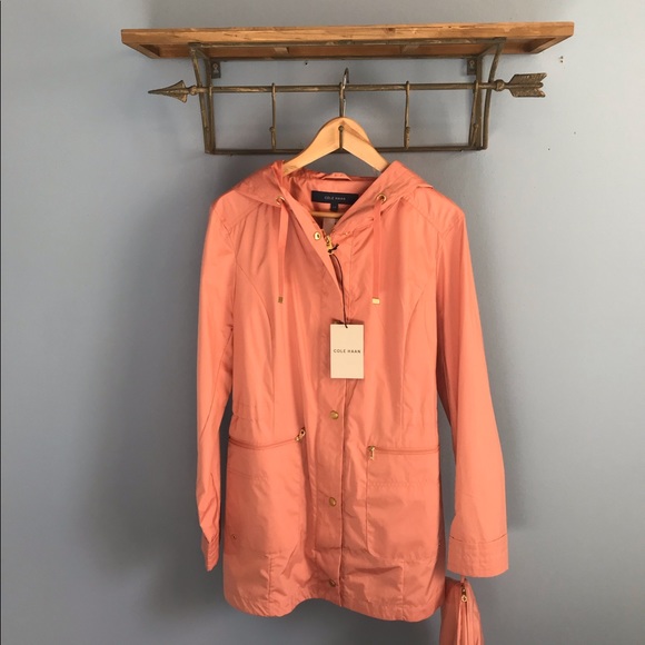 Cole Haan Jackets & Blazers - Cole Haan Tangerine Packable Hooded Jacket